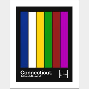 Connecticut State Flag  // Original Minimalist Artwork Poster Design Posters and Art